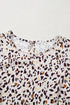 Flutter Sleeve Tiered Hem Animal Print Keyhole Back Mini Dress